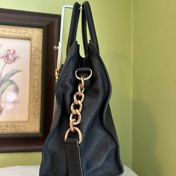 MICHAEL KORS HAMILTON LARGE TOTE BLACK WITH ROSE GOLD RARE COLOR - Picture 6 of 10